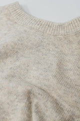 Weicher Strickpullover in Beige mit Ballonärmeln