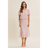 Ausgestellter Mermaid Midirock mit floraler Spitze-DELIGHT SPRING