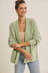 Mineralgewaschener Baumwollcardigan- GENTLE SPRING