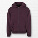 FLUFFY ZIP HOODIE - Plum Purple - 360°