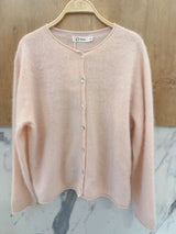 Rundhals-Cardigan aus Kaschmir- Rosé- DELIGHT SPRING