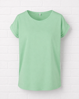 BIO COTTON T-SHIRT MIT GERADEM ÄRMEL UND AUFGEROLLTEM ÄRMELSAUM - DELIGHT SPRING