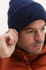 Klassische einfarbige Mütze mit Angora-Futter- GEDECKTER WINTER