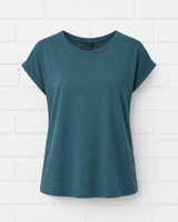 BIO COTTON T-SHIRT MIT GERADEM ÄRMEL UND AUFGEROLLTEM ÄRMELSAUM - TWILIGHT WINTER
