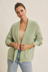 Mineralgewaschener Baumwollcardigan- GENTLE SPRING