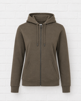 BIO COTTON ZIP HOODIE- Khaki - 360°