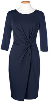 Kleid mit drapiertem Knoten_French Navy