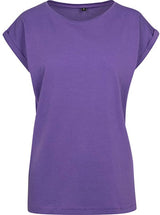 T-SHIRT MIT GERADEM ÄRMEL UND AUFGEROLLTEM ÄRMELSAUM - Heller Sommer Winter