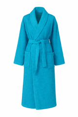 Bademantel mit Schalkragen - Frühlingsblau - CLASSIC SPRING