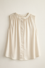 Ärmellose Bluse- Vanilleeis