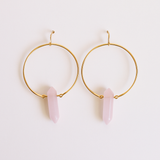 Hoops - Rosenquarz - Ohrring