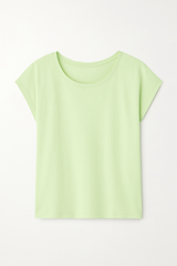 T-SHIRT MIT WEITEM AUSSCHNITT - Heller Frühling Sommer