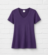 COTTON T-SHIRT MIT V-AUSSCHNITT - VERDANT WINTER