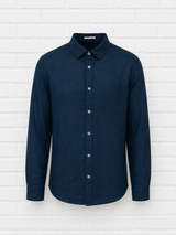 Vorgewaschenes Leinen-Hemd MEN - VERDANT WINTER
