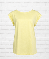 BIO COTTON T-SHIRT MIT GERADEM ÄRMEL UND AUFGEROLLTEM ÄRMELSAUM - SMART SUMMER + NEW WINTER