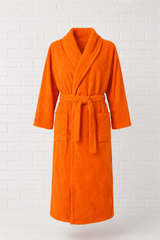 Bademantel mit Schalkragen - Frühlingsorange - CLASSIC SPRING