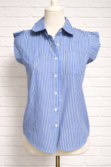 Baumwollbluse ohne Arm mit Bubikragen- HELLER SOMMER WINTER