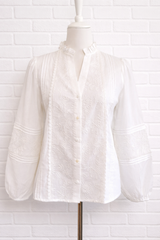 Hochwertige Bluse aus Baumwolle mit Spitzendetails - VERSCHIEDENE FARBTYPEN