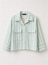 Gestreifte Blusenjacke mit ausgestellten Ärmel- GENTLE SPRING