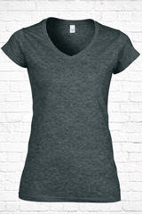 T-SHIRT mit V- Ausschnitt- Graumeliert - TWILIGHT WINTER