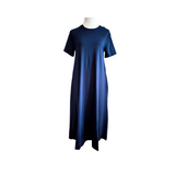 Langes Baumwollkleid- Mitternachtsblau