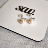 Ohrstecker Perle Silber und Kristall