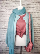 Unifarbener Strickschal - Supersoft - Dunkler Frühling Sommer