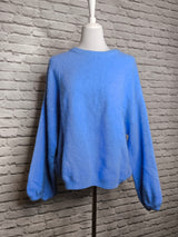 Flauschiger Alpaka Pullover- Azurblau