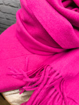 Superweicher Kaschmirschal mit Fransen UNISEX - Pink