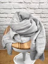 Unifarbener Strickschal - Supersoft - Hellgrau