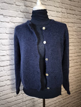 Leichter Rollkragen-Shirt aus Kaschmir - Dunkelblau