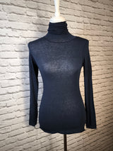 Leichter Rollkragen-Shirt aus Kaschmir - Dunkelblau