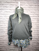 Leichtes Sweatshirt Bio - Qualität - ABGEGRAUTES KHAKI