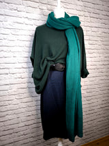 Unifarbener Strickschal - Supersoft - Dunkelgrün