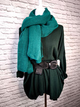 Unifarbener Strickschal - Supersoft - Dunkelgrün