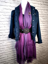 PURE & COZY SCHAL - AUBERGINE