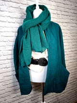 Unifarbener Strickschal - Supersoft - Dunkelgrün