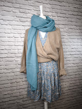 Unifarbener Strickschal - Supersoft - Dunkler Frühling Sommer