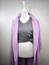 Bio Baumwoll T- Shirt mit V- Ausschnitt- Stone