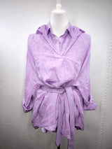 KRAWATTE ROSA MIT BLAUEN PUNKTEN- DUNKLER SOMMER