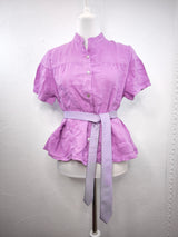 KRAWATTE ROSA MIT BLAUEN PUNKTEN- DUNKLER SOMMER