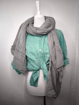 Unifarbener Strickschal - Supersoft - Hellgrau