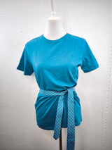 KRAWATTE BLAU GEMUSTERT- HELLER SOMMER/ WINTER