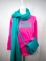 Unifarbener Strickschal - Supersoft - Heller Sommer Winter