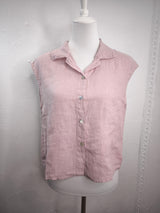 Leinenbluse ohne Arm- Altrosa