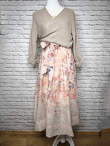 Hochwertiges Ärmelloses Tüllkleid mit Blumenprint