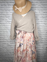 Hochwertiges Ärmelloses Tüllkleid mit Blumenprint