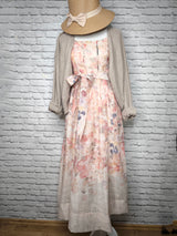 Hochwertiges Ärmelloses Tüllkleid mit Blumenprint