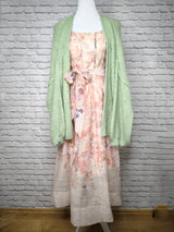 Hochwertiges Ärmelloses Tüllkleid mit Blumenprint