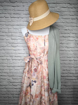 Hochwertiges Ärmelloses Tüllkleid mit Blumenprint
